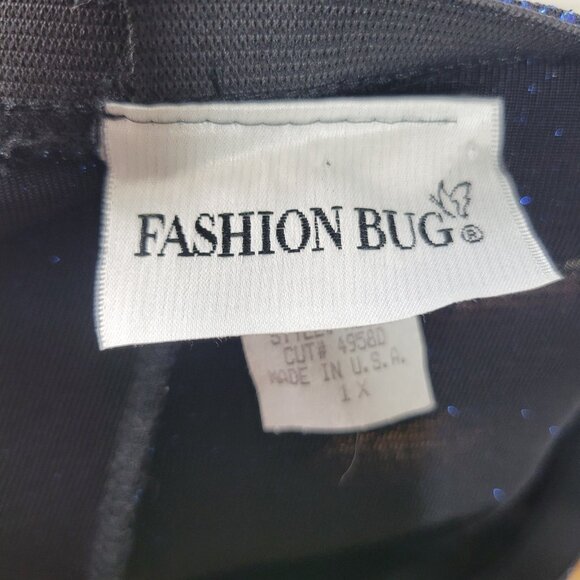 Vintage 90s Evening Skirt Maxi Plus 1X Pull On Stretch Waist Blue Glitter Long - Picture 6 of 7